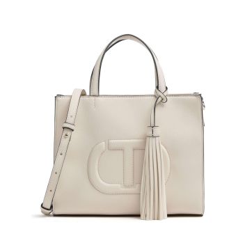 Twinset Oval T Logo Handbag ivory