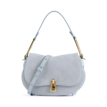 Coccinelle Magie Suede Shoulder bag light blue
