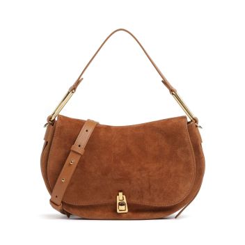Coccinelle Magie Suede Shoulder bag cognac