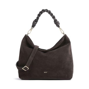 Abro Suede Soley Hobo bag dark brown