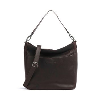The Chesterfield Brand Cow Wax Pull Up Regina Hobo bag dark brown
