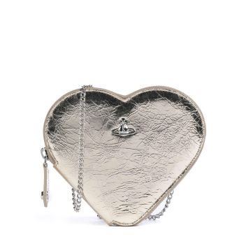 Vivienne Westwood Metallic Crinkle Heart Crossbody bag gold