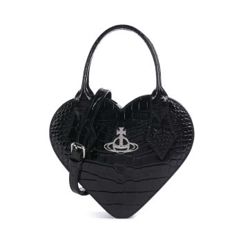 Vivienne Westwood Josephine Embossed Croc Heart Crossbody bag black
