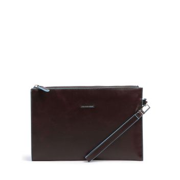 Piquadro Blue Square Wristlet mahogany