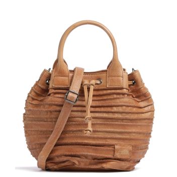 FredsBruder Little Fat Friend Riffel Bucket bag light brown