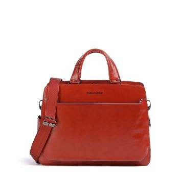 Piquadro Blue Square Briefcase red brown