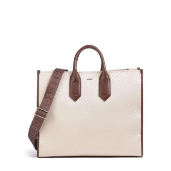 BOSS Sandy Handbag ivory/brown