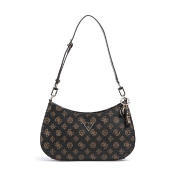 Guess Noelle Printed Peony Shoulder bag dark brown