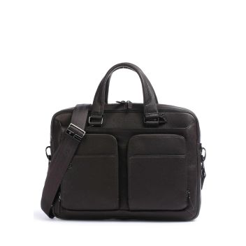 Piquadro Black Square Briefcase dark brown