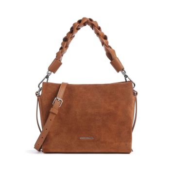 Coccinelle Boheme Suede Handbag cognac