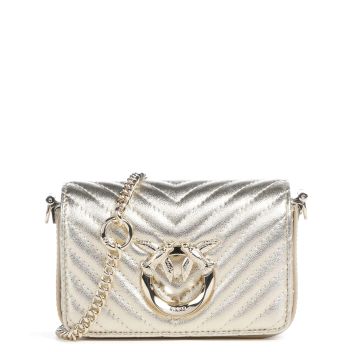 Pinko Love Click Micro Crossbody bag gold