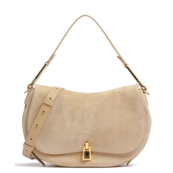 Coccinelle Magie Suede Shoulder bag beige