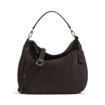 Abro Suede Juna Hobo bag dark brown