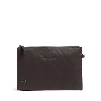 Piquadro Black Square Wristlet dark brown