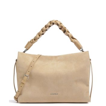 Coccinelle Boheme Suede Hobo bag beige