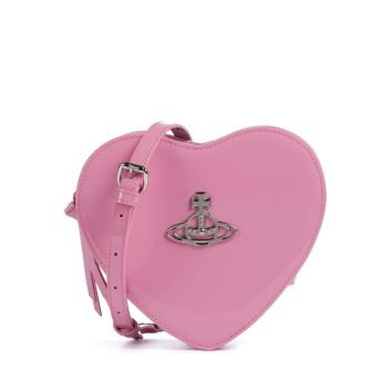 Vivienne Westwood Louise Shiny Patent Heart Crossbody bag rose
