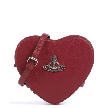 Vivienne Westwood Louise Re-Vegan Heart Crossbody bag dark red