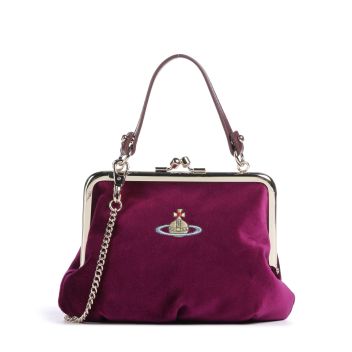 Vivienne Westwood Granny Velvet Frame Crossbody bag berry