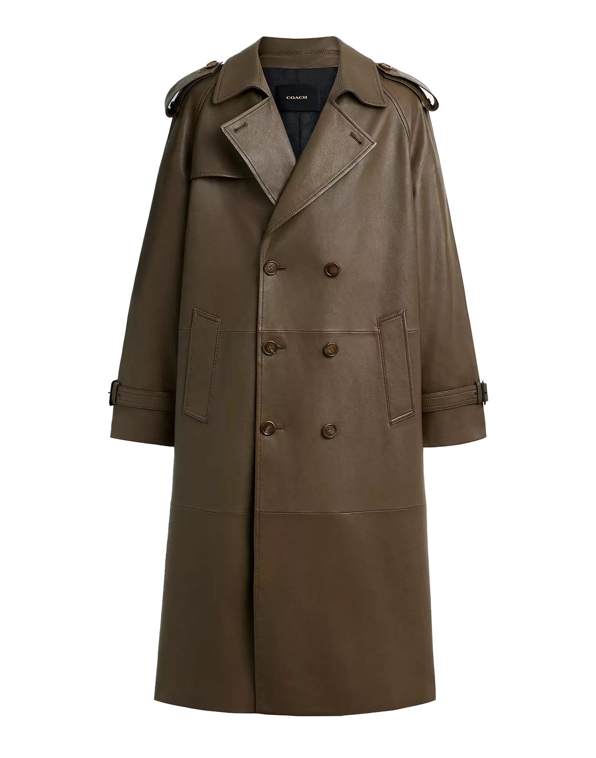 Coach Leather Trench Coat