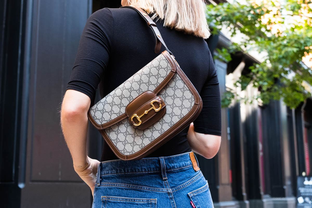 A Closer Look At the Gucci 1955 Horsebit Shoulder Bag: Styling Guide — material and finish reference