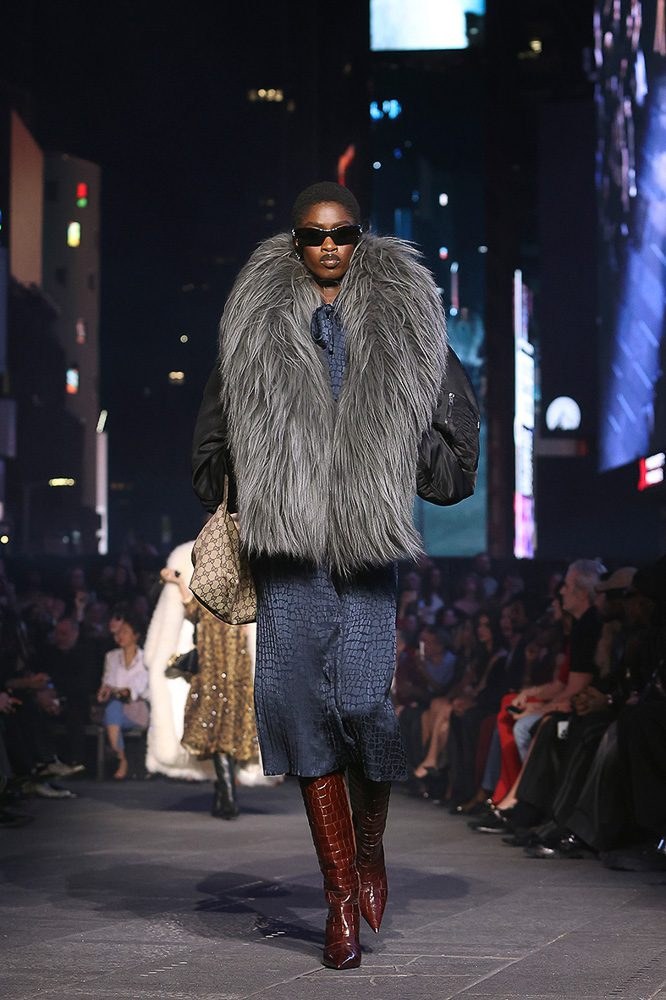 Demna Brings GucciCore to Times Square for Cruise 2027: Runway Analysis — carrying and styling reference