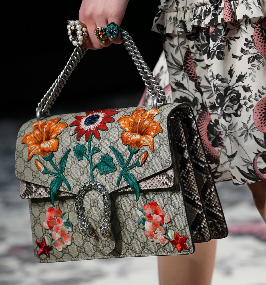 Gucci Gets Detailed for Its Spring 2016 Runway Bags: Key Design Notes — carrying and styling reference