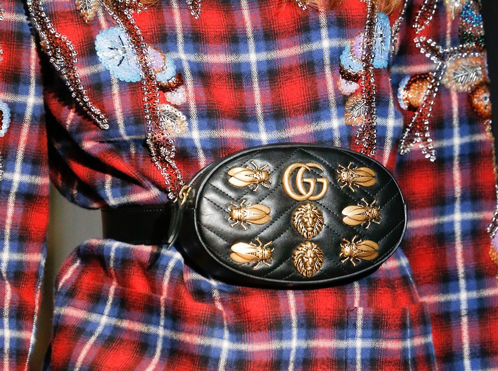 Gucci Gets Heavily into the Brand’s Signature Bamboo for Its Fall 2017 Bags: OutletCity Guide — material and finish reference