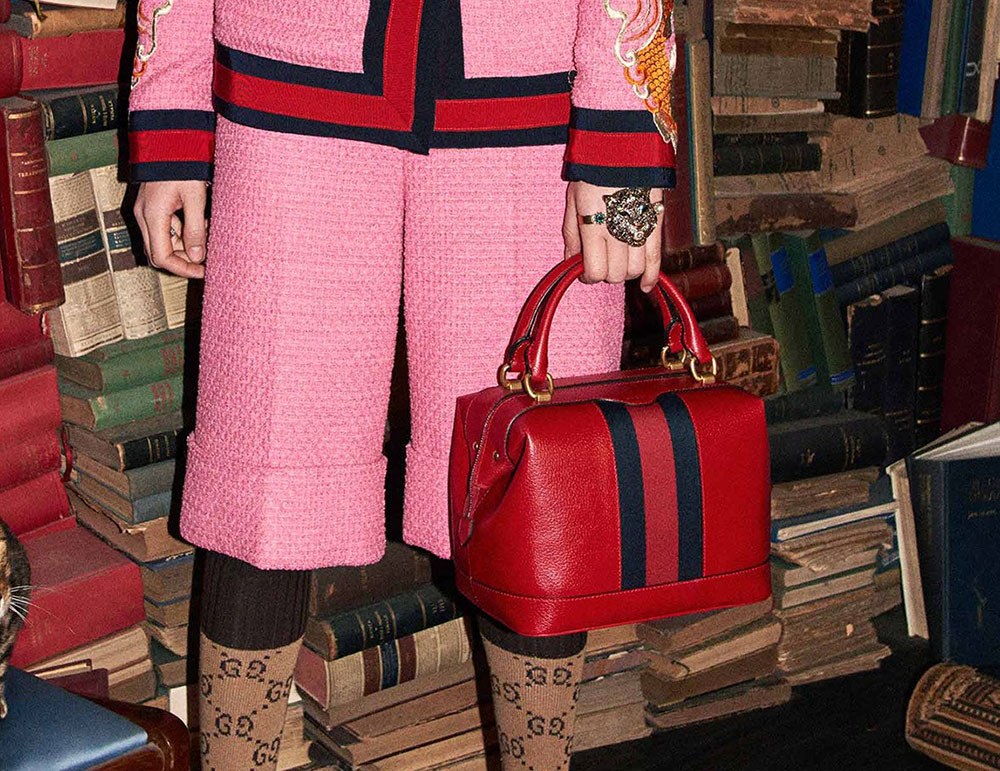 Gucci is Back with Another Big, Embellishment-Heavy Bag Collection for Pre-Fall: Collection Guide — material and finish…