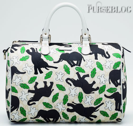 Gucci Joy Boston Bag with Snowman and Elephant Print: Design Guide — shape and proportion reference