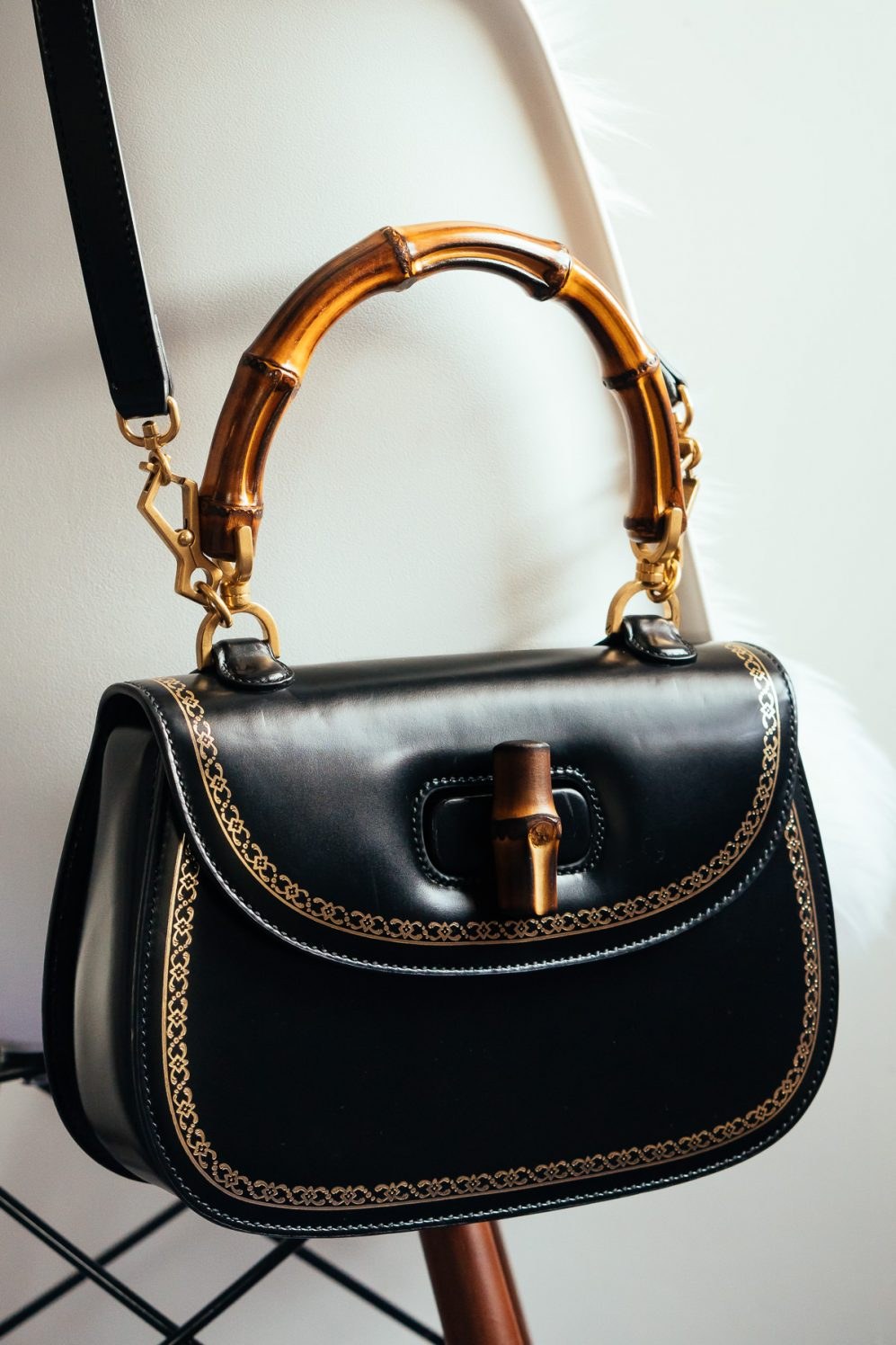 Loving Lately: Gucci’s Bamboo Classic Frame Top Handle Bag: Styling Guide — material and finish reference