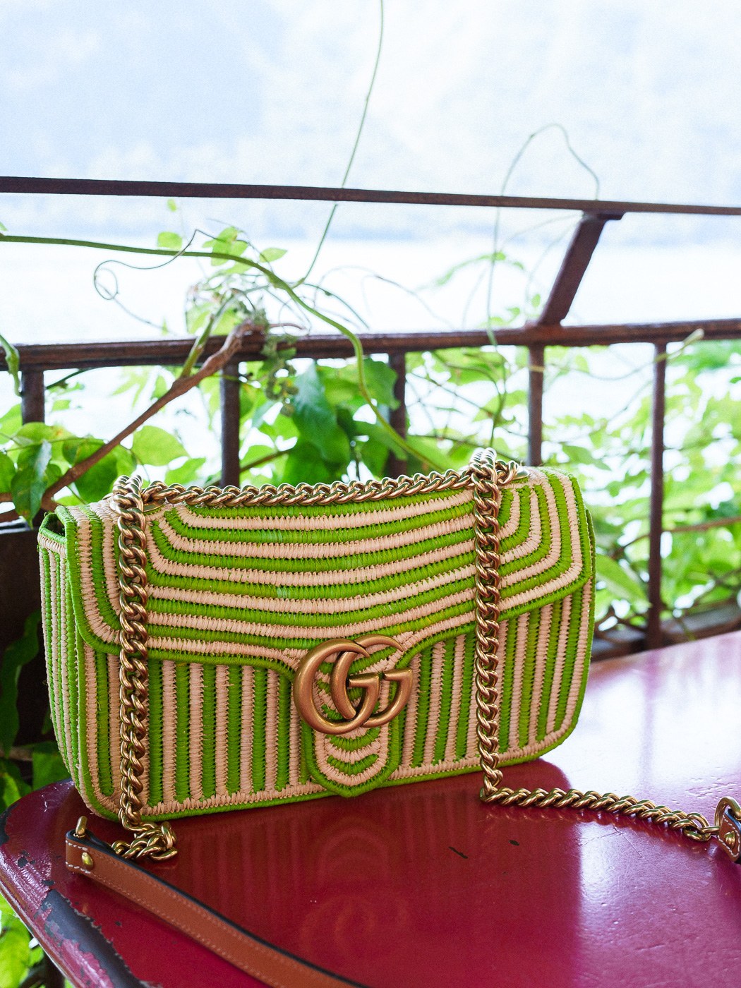 Reviewing My Gucci GG Small Raffia Marmont Bag: OutletCity Guide — hardware and construction detail