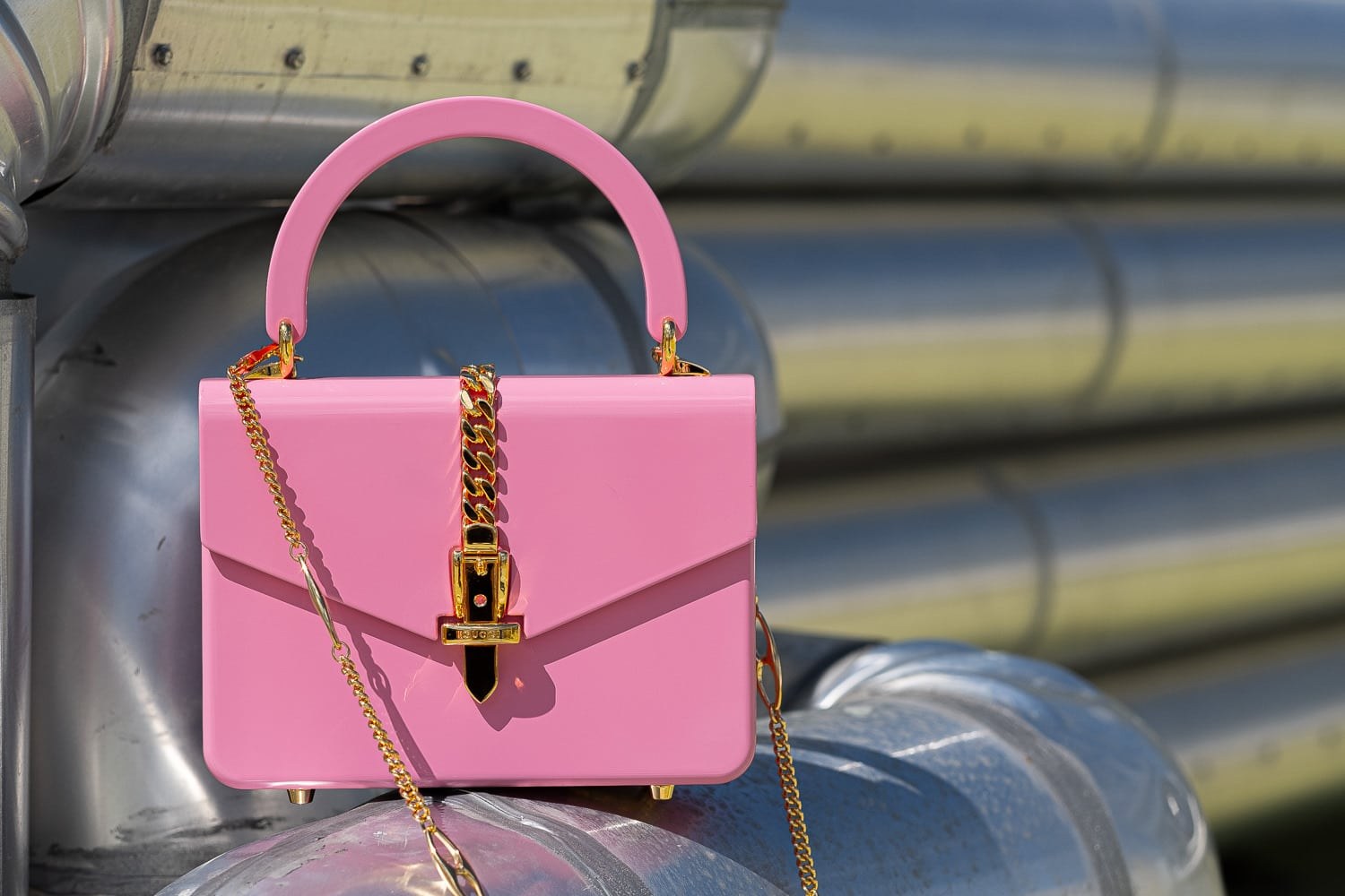 The Latest Statement Piece from Gucci Is the Sylvie 1969 Plexiglas Mini Bag: Design Guide — additional editorial view