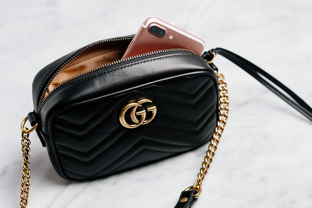 What Fits: Gucci GG Marmont Mini Matelassé Camera Bag: OutletCity Guide — design detail