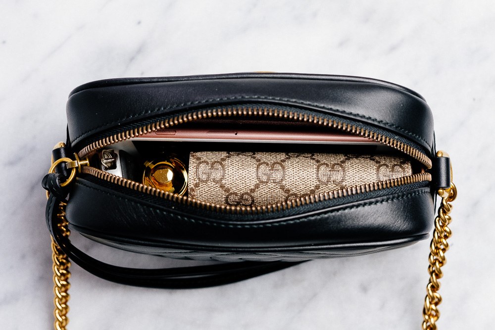 What Fits: Gucci GG Marmont Mini Matelassé Camera Bag: OutletCity Guide — editorial overview